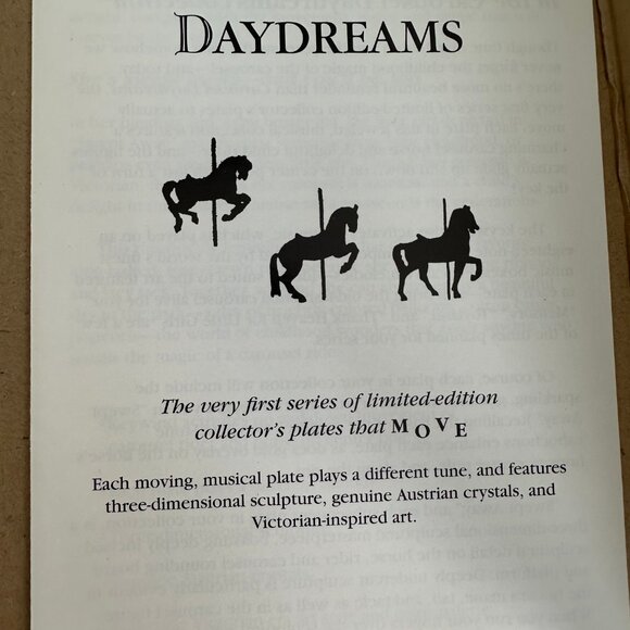 1994 The Bradford Exchange - Carousel Daydreams Musical Plate "Swept Away" - Picture 7 of 9